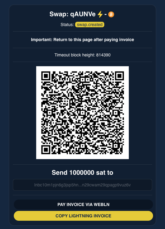 Boltz Swap lightning in bitcoin