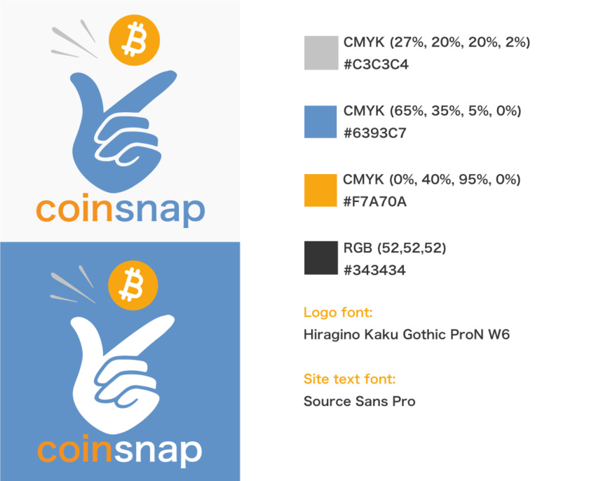 Comprehensive RGB Color Overview, Logo Fonts, and Website Text Fonts on Coinsnap