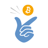 Coinsnap hand on white circle 1000x1000