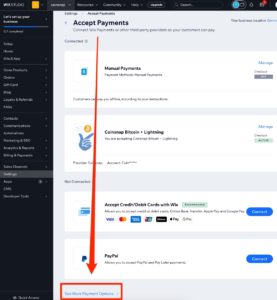 Wix Setting payments