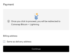 wix lightning payment